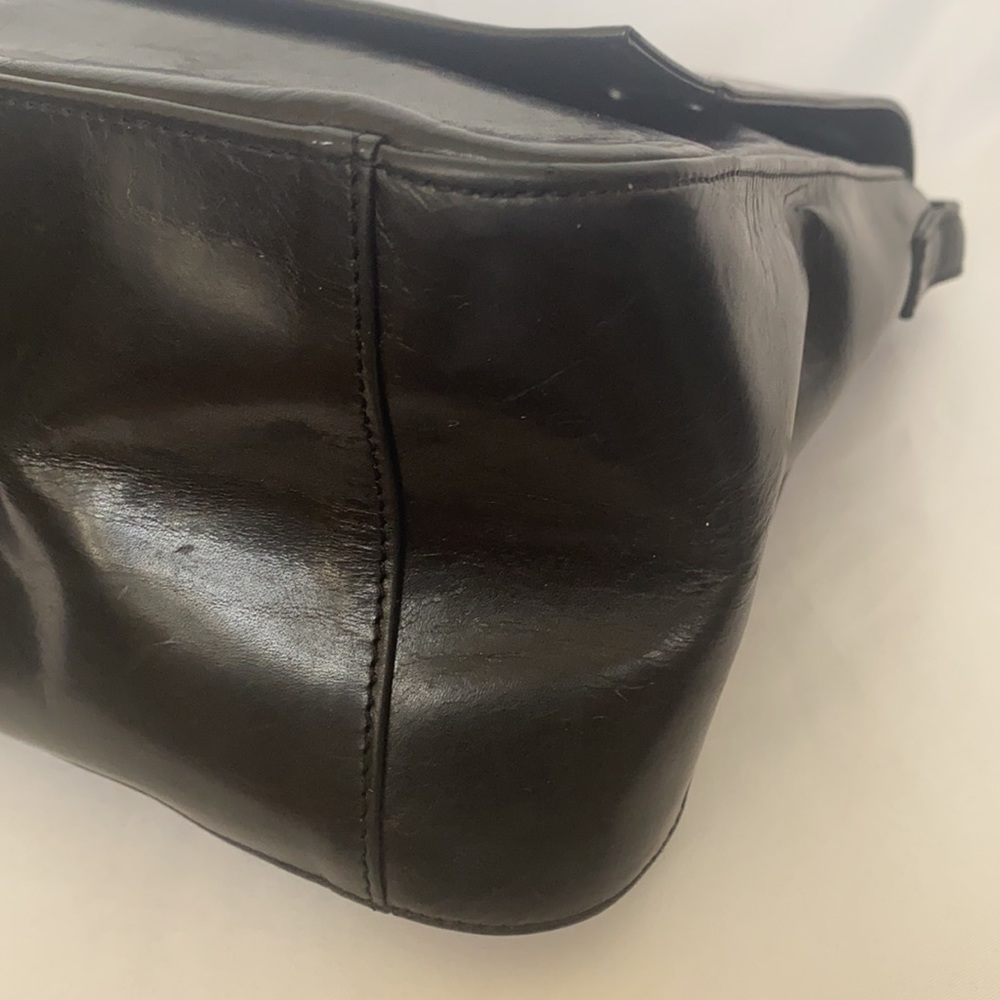Banana Republic Floral Laser Cut Black Leather Flap Shoulder Bag - Picture 8 of 11
